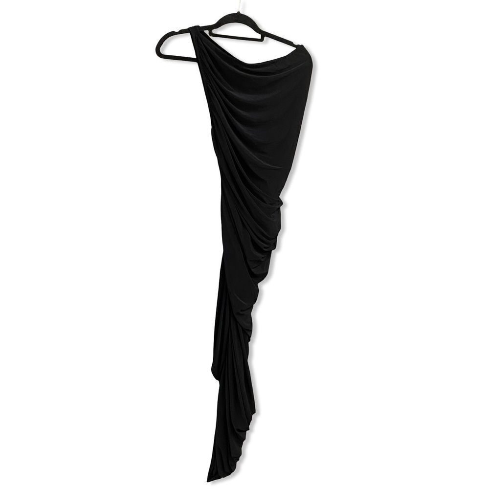 Norma Kamali Black One-Shoulder Dress Diana Gown Revolve NWT M - Picture 5 of 10